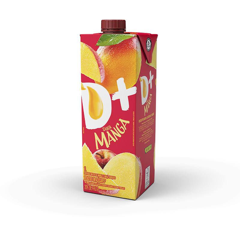 Bebida de Fruta Adoçada D+ Sabor Manga e Maçã
