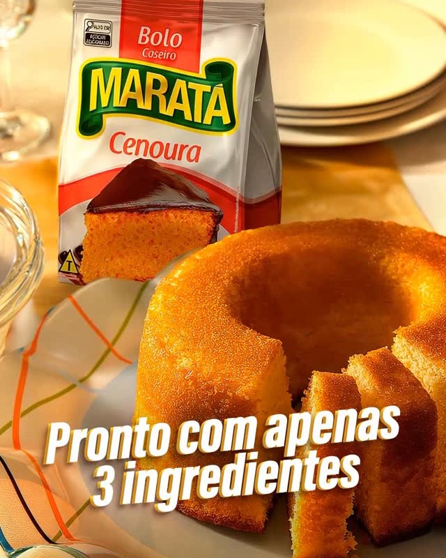 Bolo fofinho com 3 ingredientes